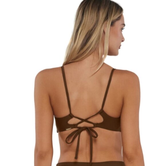 NWT Sunsets Lyla Bralette Bikini Top Tiki Brown - Picture 2 of 5